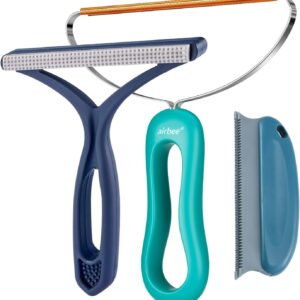 Pet Hair Remover 3-Pack Lint Shaver Cleaner Pro Fur Removal Tool Portable Carpet Scraper Fuzz Rollers Hairball Brush
