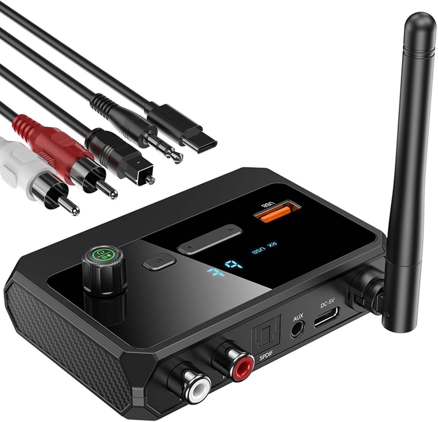 KAIY Bluetooth 5.3 Receiver for Home Stereo Optical Low Latency HD Music Audio Bluetooth to RCA Adapter
