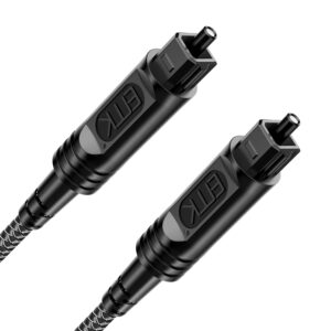 EMK Digital Optical Audio Cable 5 Feet 1.5M Slim Nylon Braided Toslink Fiber Optic Cable