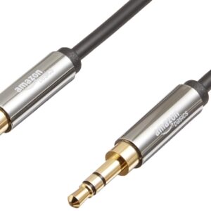 Amazon Basics 3.5mm Aux Audio Cable for Stereo Speaker or Subwoofer with Gold-Plated Plugs 4 Foot Black