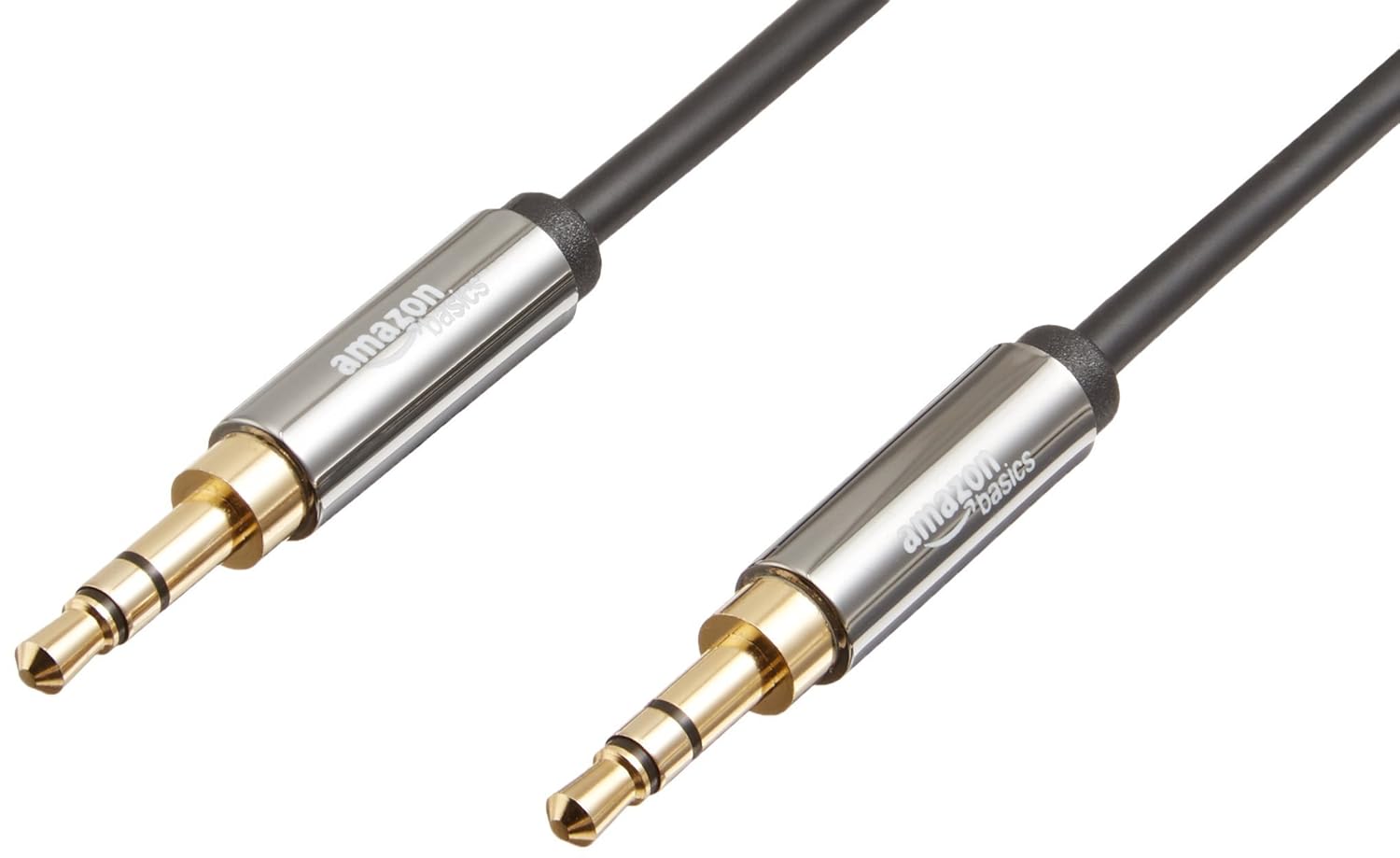 Amazon Basics 3.5mm Aux Audio Cable for Stereo Speaker or Subwoofer with Gold-Plated Plugs 4 Foot Black