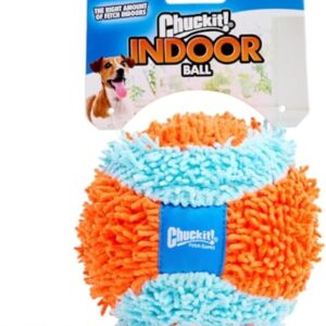 Interactive Dog Toys for Boredom Chuckit Indoor Fetch Ball Dog Toy 4.75 Inch Orange and Blue