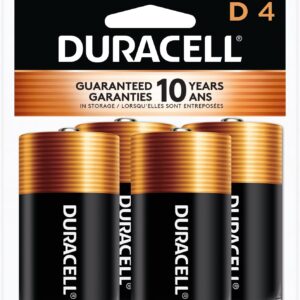 Duracell Coppertop D Batteries 4 Count Pack Long-lasting Power Alkaline D Battery for Household Office Devices