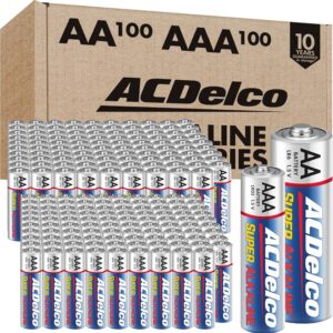ACDelco Super Alkaline Batteries AA AAA 200-Count Combo Pack 10-Year Shelf Life