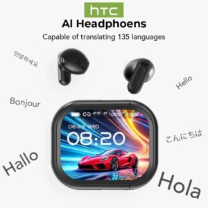 Bluetooth 6.0 Earbuds AI Translator Wireless Earphones LCD Touch Sport HD Stereo Earphones