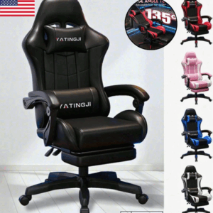 Gaming Chair Recliner Racing Style Ergonomic Office Chair With Footrest