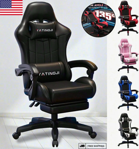 Gaming Chair Recliner Racing Style Ergonomic Office Chair With Footrest