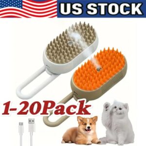 Pet Hair Remover Cleaner Massager 3-in-1 Cat Dog Steam Brush for All Pets
