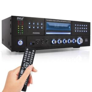 Pyle 3000W Bluetooth 4.1 Channel AM/FM Stereo Receiver Amplifier with DVD CD USB SD Player