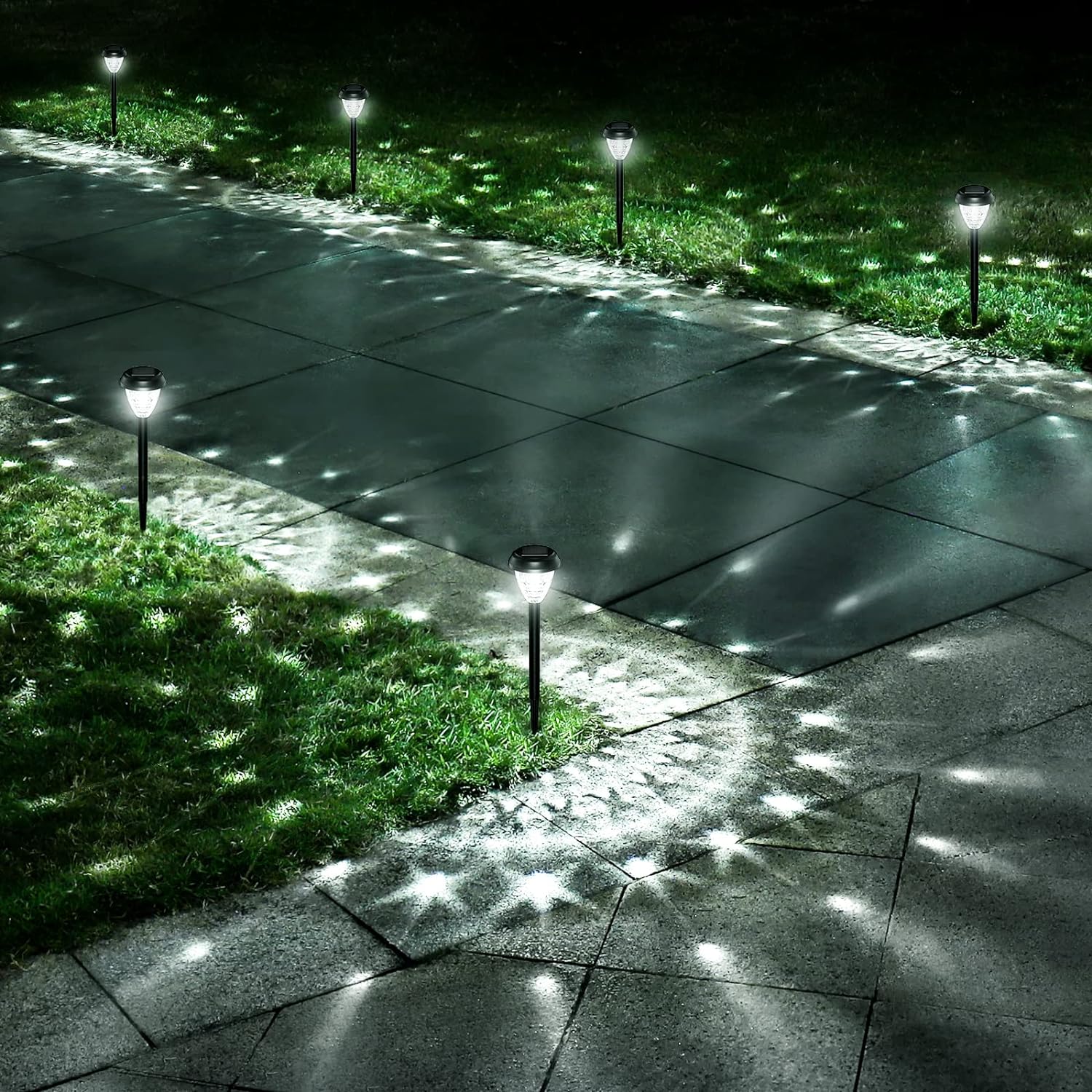 Super Bright Solar Lights Waterproof 10 Pack Dusk to Dawn 12Hrs Solar Powered Outdoor Pathway Garden LED Landscape Lighting Decorative for Walkway Patio Yard