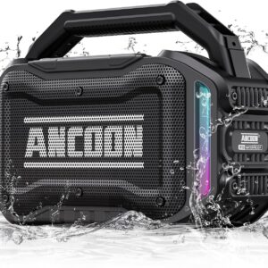 80W Portable Bluetooth Wireless Speaker with Bass, 20H Playtime, IPX6 Waterproof, TWS for Outdoor, Workshop, Garage