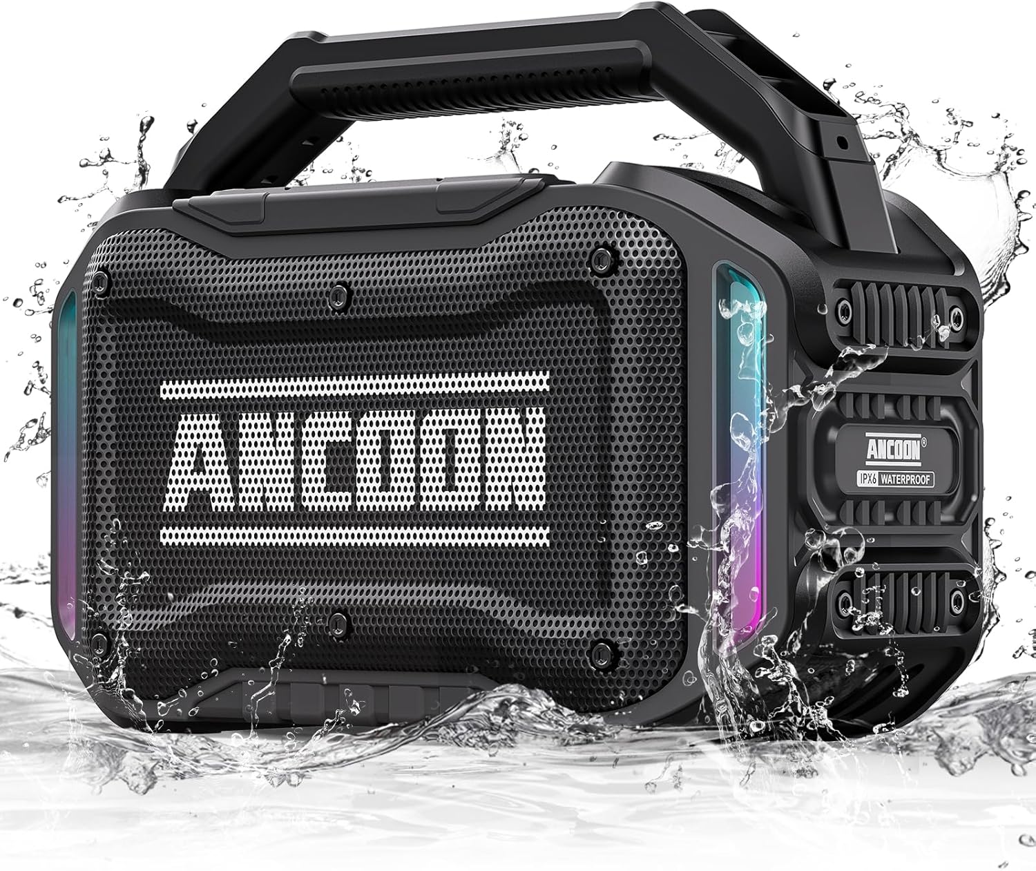 80W Portable Bluetooth Wireless Speaker with Bass, 20H Playtime, IPX6 Waterproof, TWS for Outdoor, Workshop, Garage