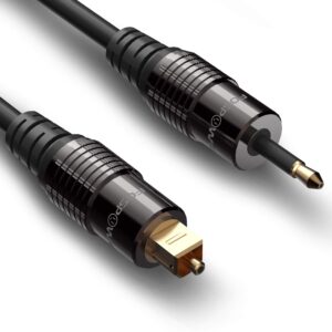FosPower 24K Gold Plated Toslink to Mini Toslink Digital Fiber Optical S/PDIF Audio Cable