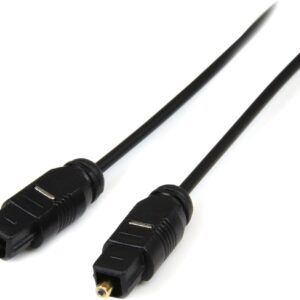 Digital Optical Audio Cable 3ft Toslink SPDIF Male Ultra-Thin Black
