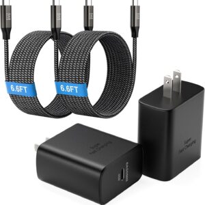 45W Super Fast Type C Charger 2 Pack 45 Watt USB-C PD PPS Wall Charging Block for Samsung Galaxy S25 S24 S23 S22 S20 Ultra Tab S8