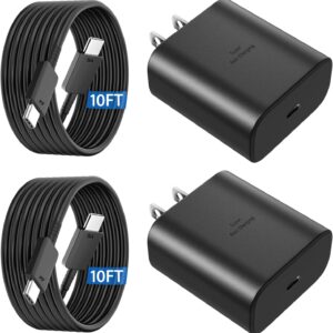 45W Samsung Super Fast Phone Charger USB C Fast Charger 10FT Type C Charging Cable for Samsung Galaxy S25 Ultra S25 S24 S23 S22