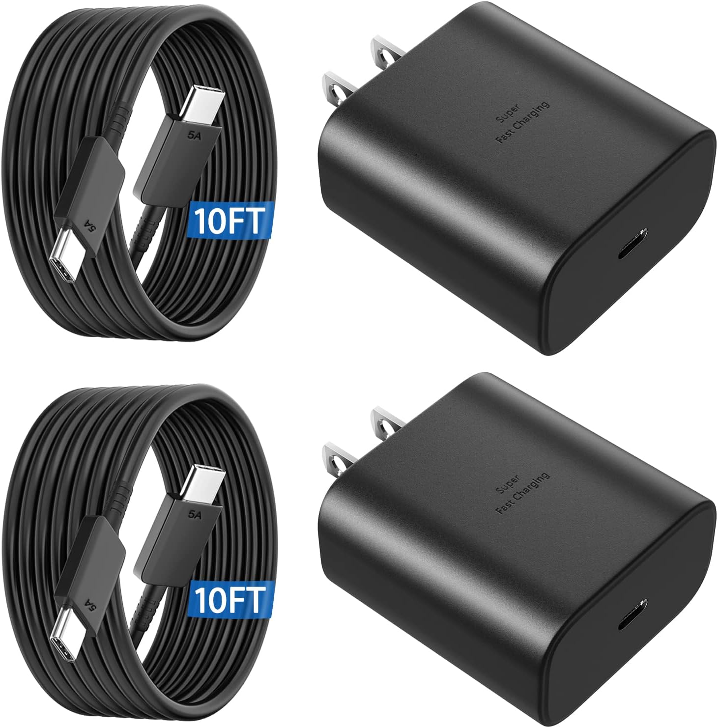 45W Samsung Super Fast Phone Charger USB C Fast Charger 10FT Type C Charging Cable for Samsung Galaxy S25 Ultra S25 S24 S23 S22