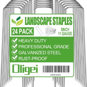 Galvanized Landscape Staples Garden Stakes U-Shaped Tent Stakes Ground Stakes for Landscaping Weed Barrier Fabric Irrigation Tubing Fence Tarpaulin Securing