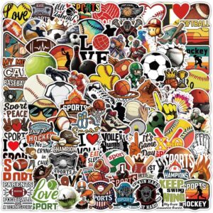 Sports Stickers 150PCS for Water Bottles Basketball Baseball Football Volleyball Soccer Teens Kids Gift