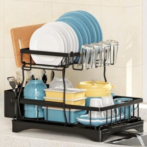 Kitchen Dish Cup Drying Rack Utensil Drainer Dryer Tray Cutlery Holder Organizer