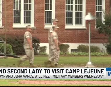 Melania Trump and Usha Vance Visit Camp Lejeune Wednesday
