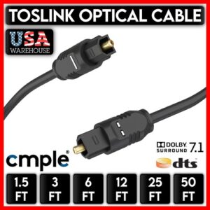 TOSLink Optical Cable Slim Fiber Optic Digital Audio S/PDIF Sound Bar Cord LOT