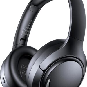 TAGRY Hybrid Active Noise Cancelling Headphones 120Hrs Playtime ENC Clear Call Mic Over Ear Wireless Bluetooth Headphones Hi-Res Audio Comfort Earcups Low Latency ANC Headphone for Travel Game