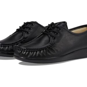 SAS Siesta Women's Black Leather Comfort Walking Shoes 0038-020 Made In USA