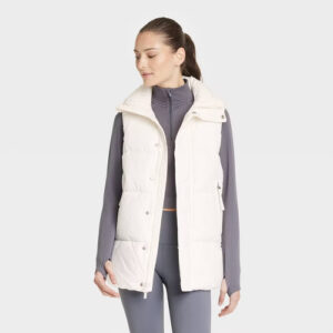 Women's Long Sleeveless Puffer Vest Jacket Length All In Motion